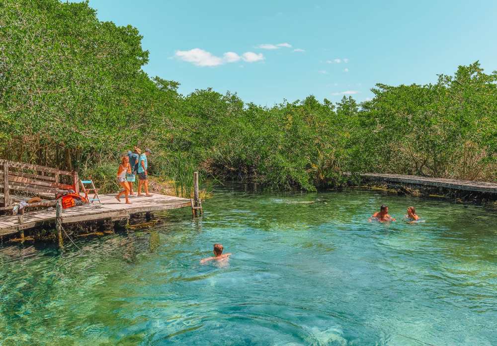 Visit Isla Holbox In Mexico swimming lake