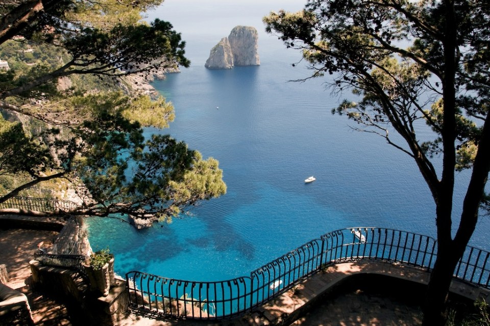 View from the cliff on the island of Capri