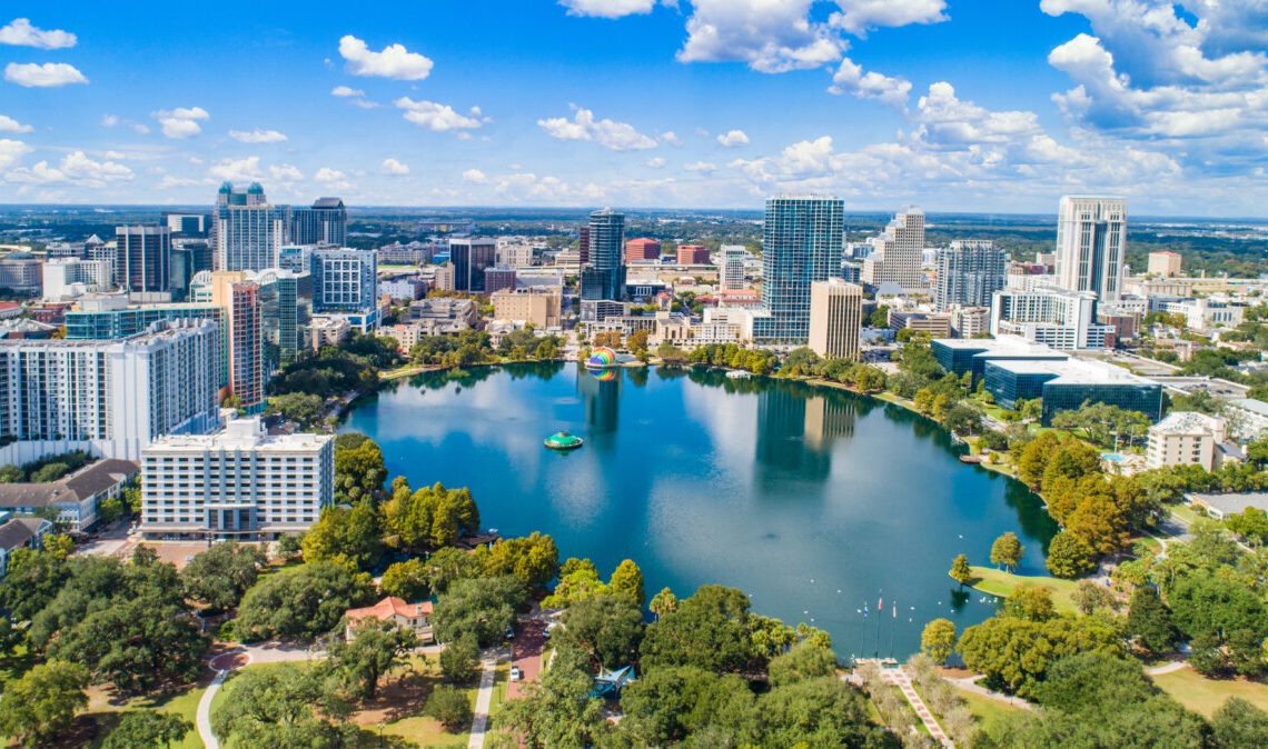 Aerial view of Downtown Orlando, Florida