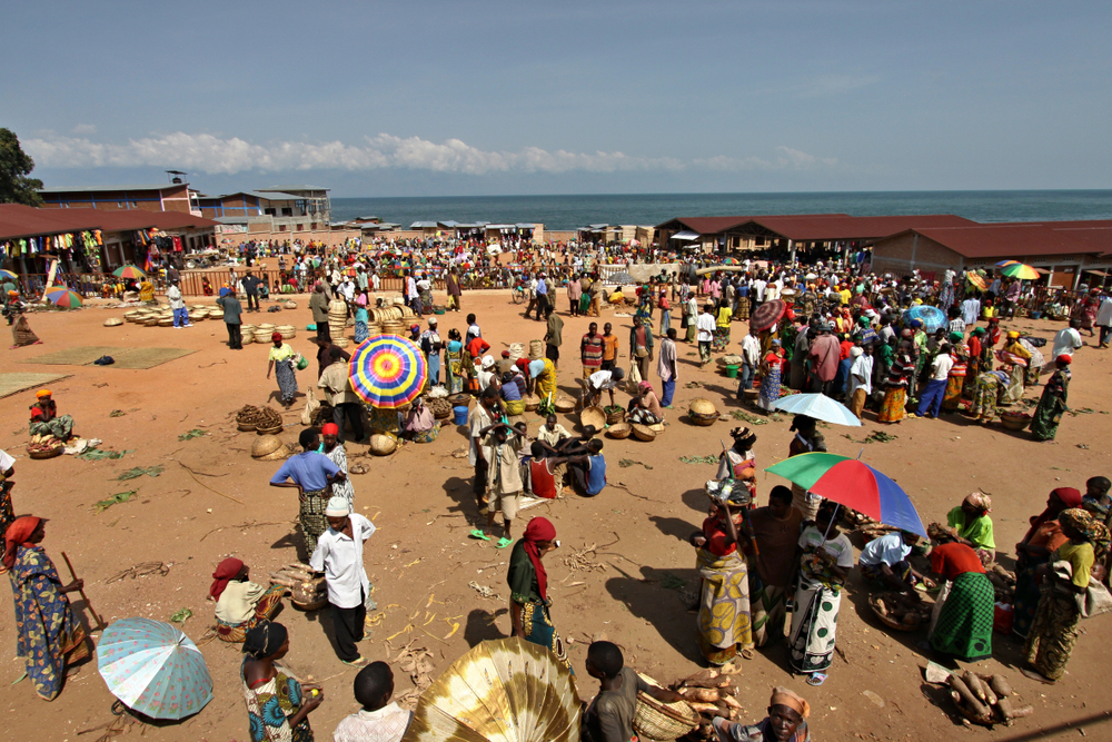 People at a market in Burundi, one of the poorest countries in the world