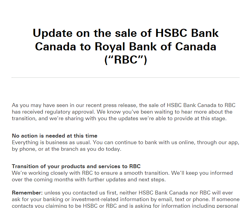 RBC to Transition HSBC Cardholders by March 2024