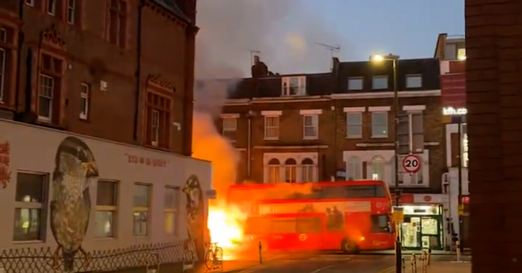 Red Double-Decker Bus Catches Fire During London Rush Hour