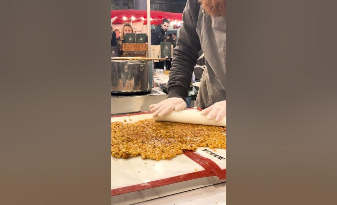 Satisfying nut brittle being made at Food & Forest, Borough Market, London #london #satisfying #food