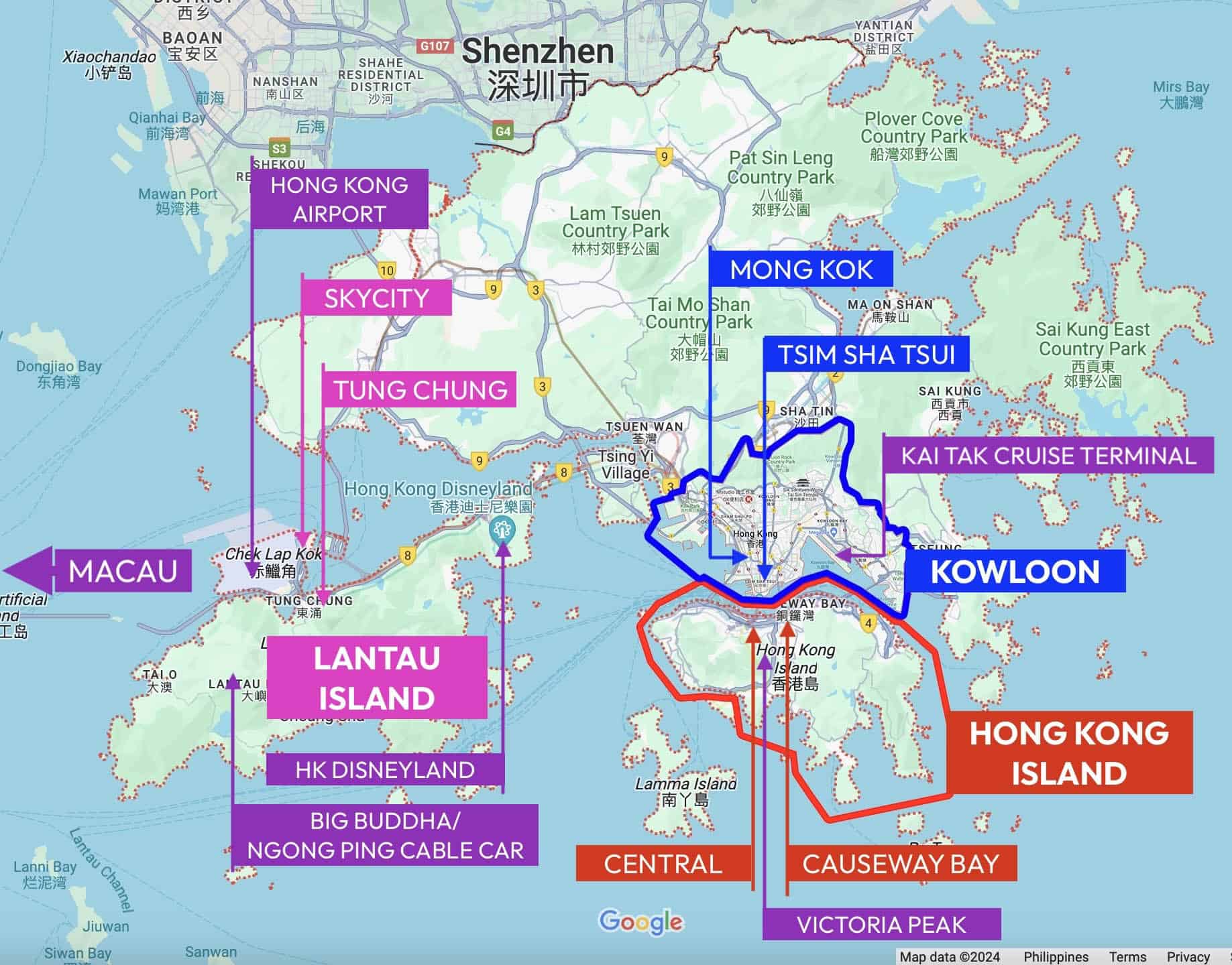 Hong Kong Tourism Map