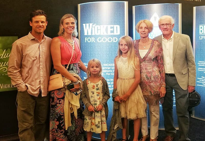 FAMILY POSING On Broadway in NYC to see Wicked