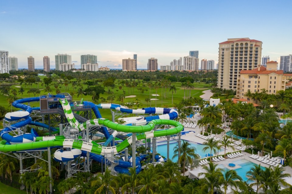 Aerial photo Tidal Cove Waterpark Aventura Florida USA Turnberry Resort