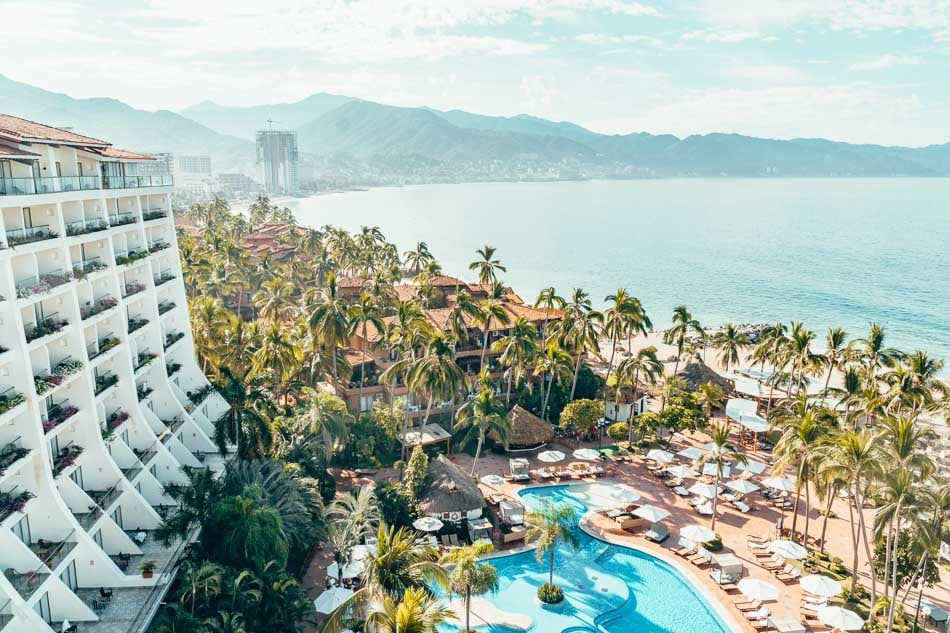 View from the balcony at the Fiesta American All Inclusive Resort and Spa in Puerto Vallarta Mexico