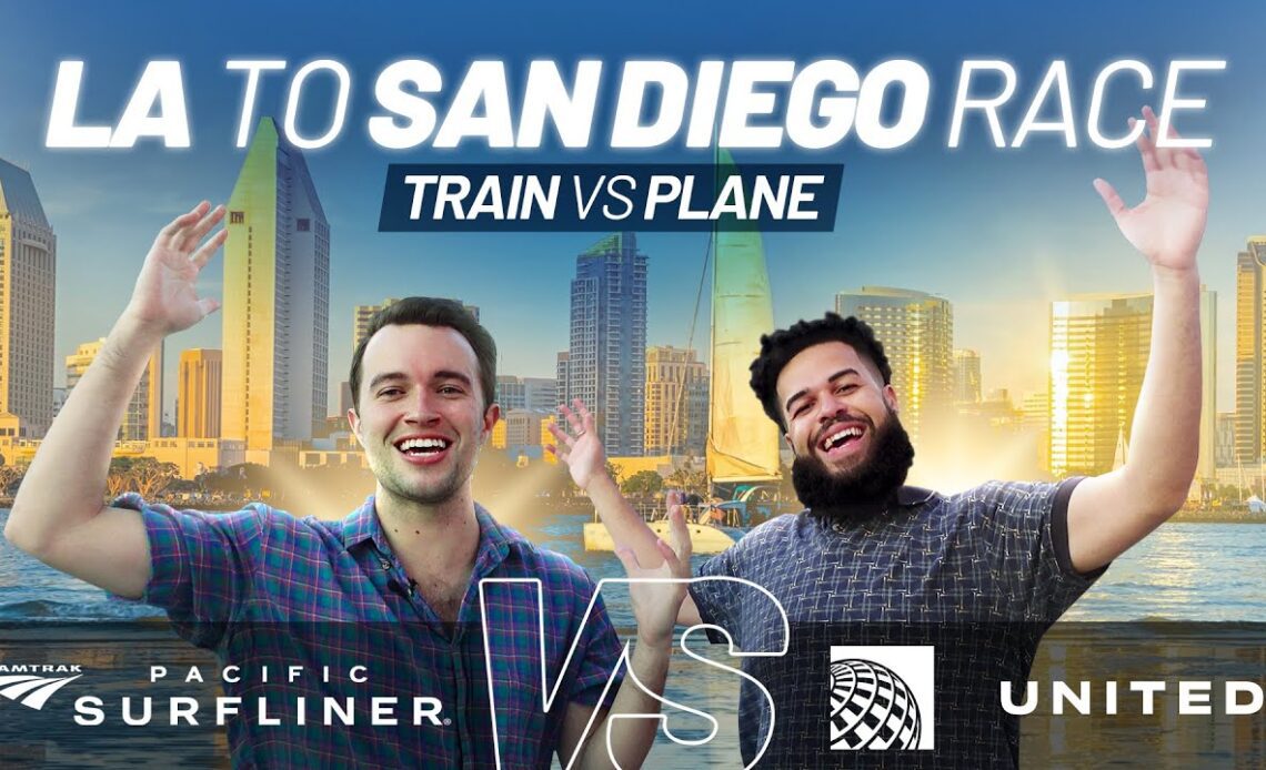 Racing from LA to San Diego! | Amtrak's Pacfic Surfliner vs United