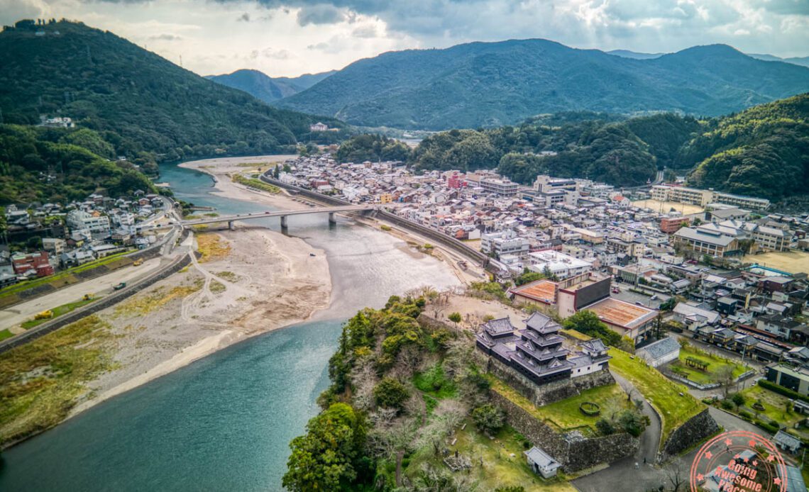 ozu castle aerial photo in 12 day shikoku itinerary