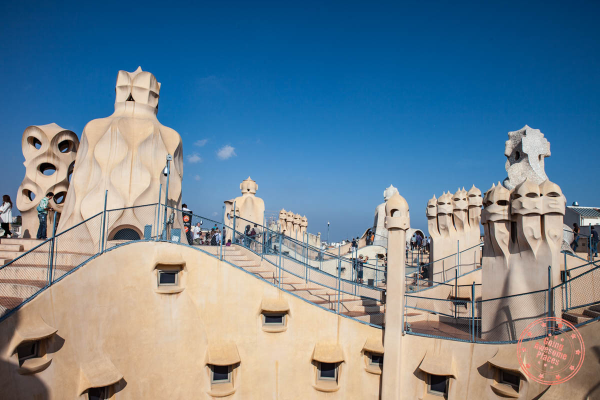rooftop access to tourists of the casa mila