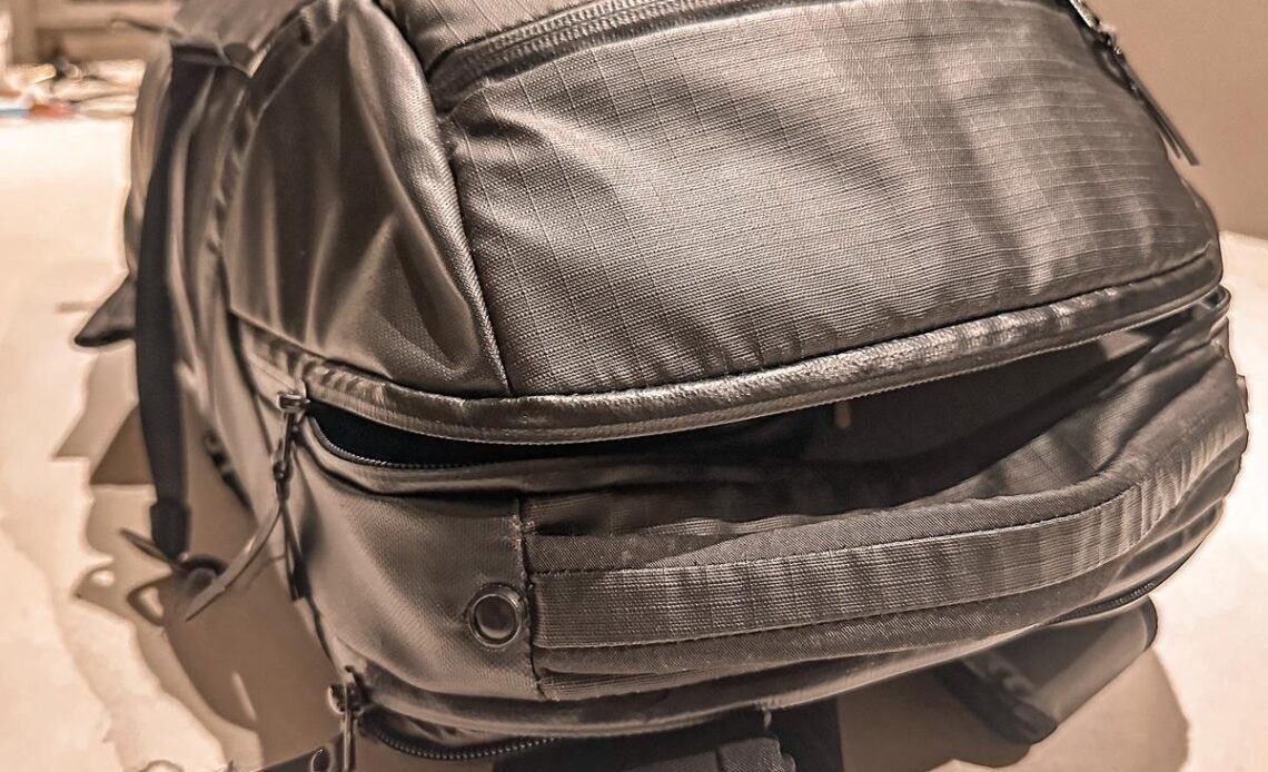 Lowepro FreeLine BP 350 AW backpack details in sepia lighting