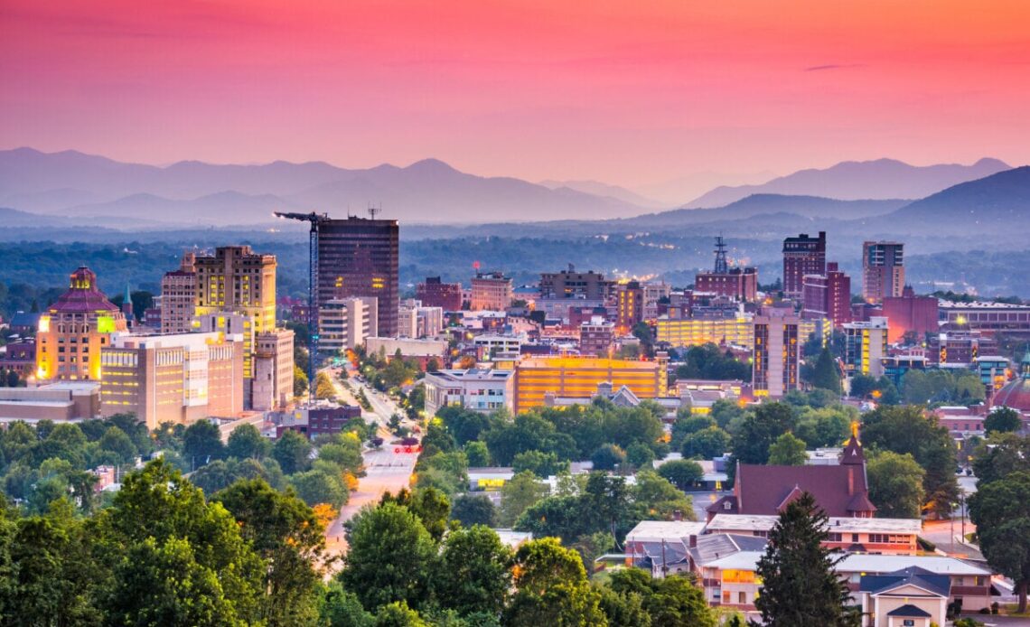 Sunset View in Downtown Asheville, North Carolina