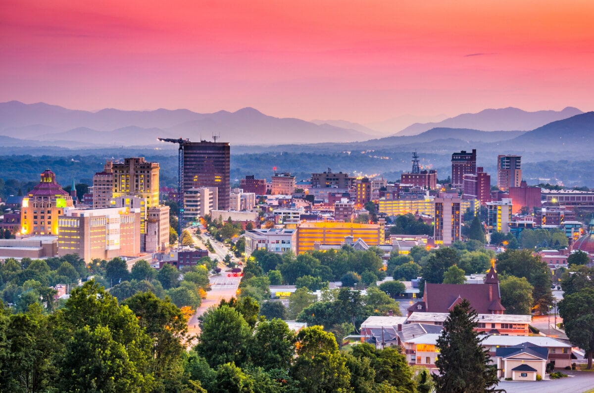 Sunset View in Downtown Asheville, North Carolina