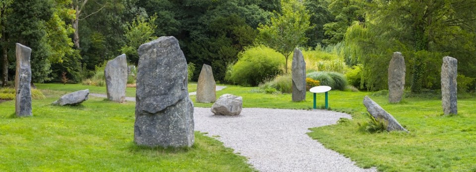  A panoramic view of the Seven Sisters stone circle in the beautiful grounds of Blarney Castle in Republic of Ireland