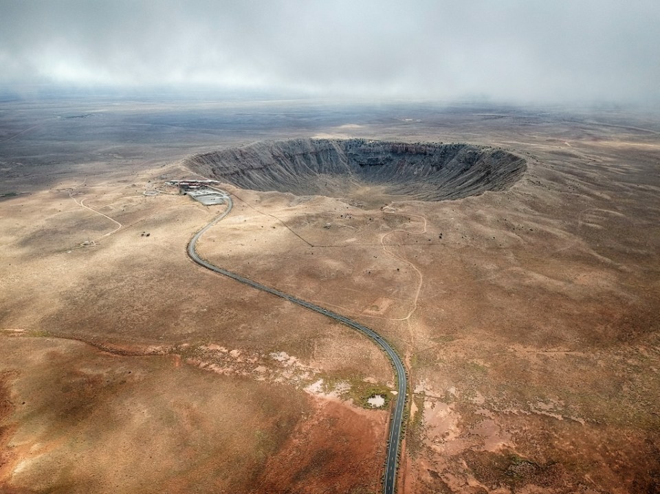 High angle aerial of Meteor Crater