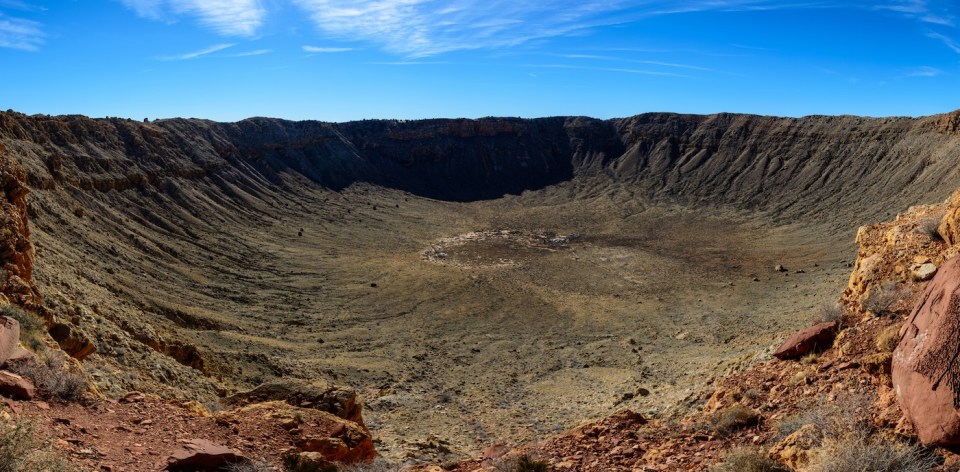 Meteor Crater panoramic view, in Winslow, Arizona, USA