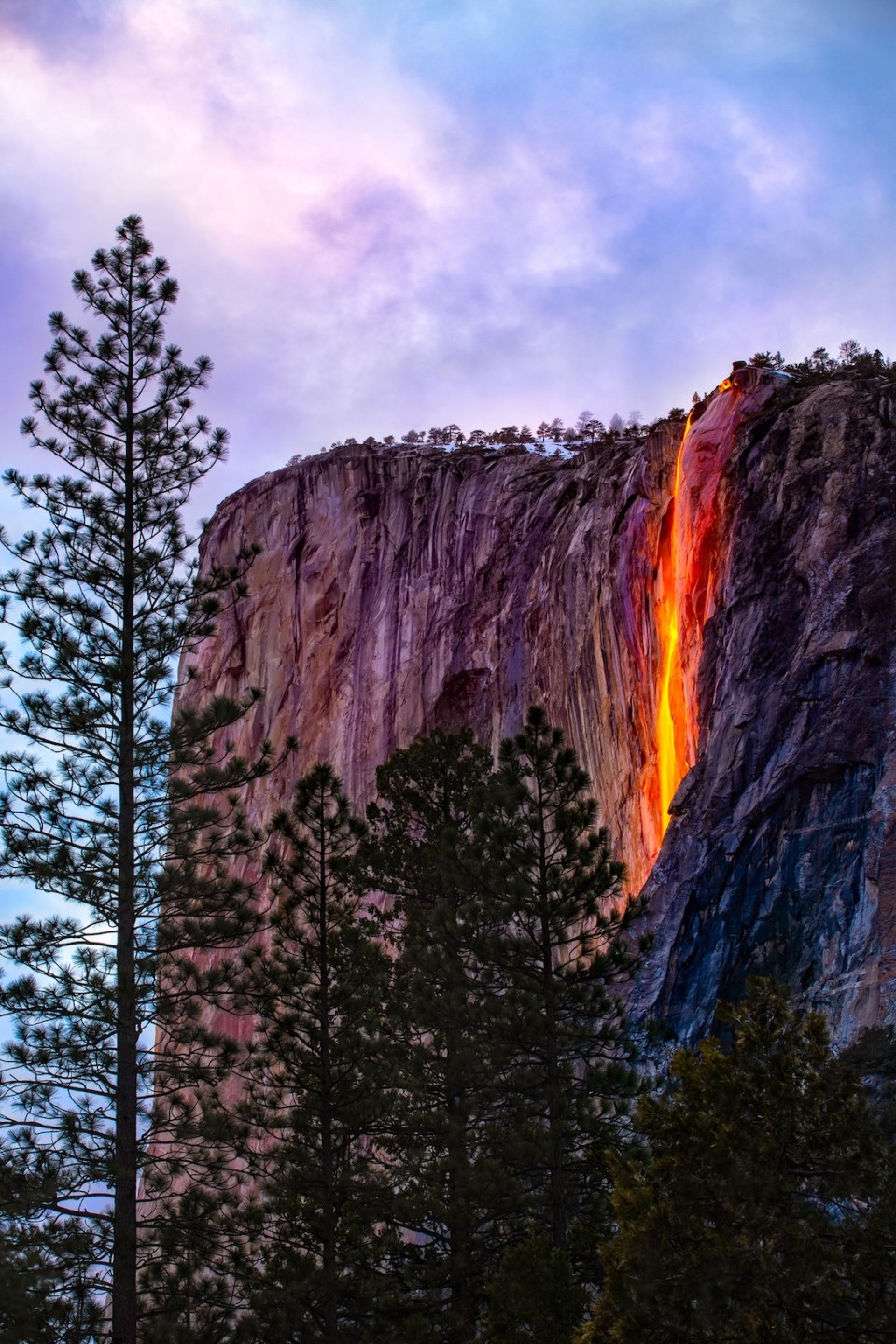 A Horsetail Fall in Yosemite National Park