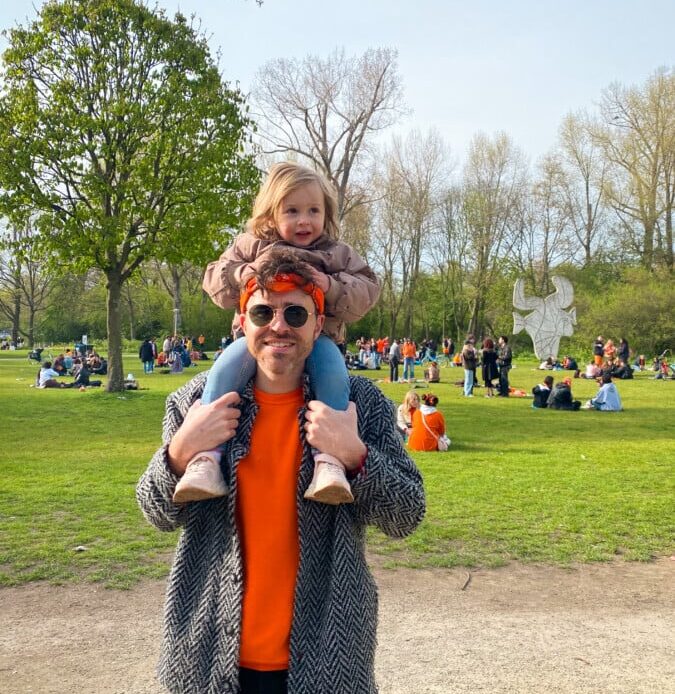 Family During Koning's Dag in Vondelpark, Amsterdam