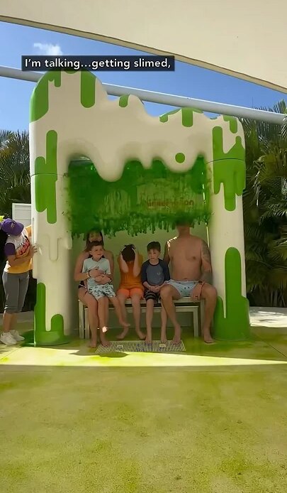 Full tour of Nickelodeon Resort Riviera Maya and my family getting slimed #shorts #cancun