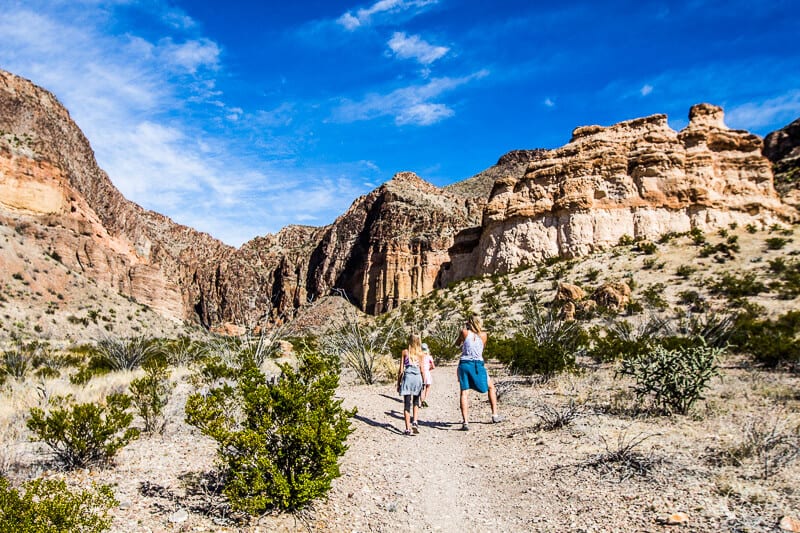 girls on hiking trail in Big Bend National Park