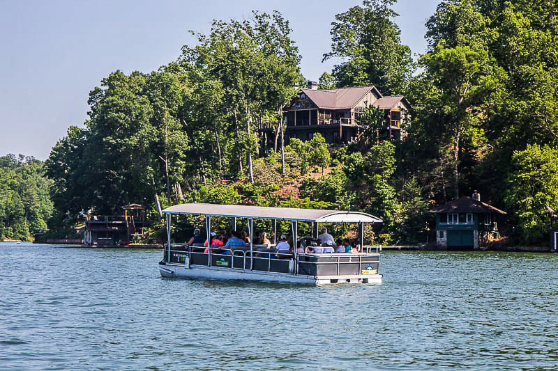 tour boat on lake lure