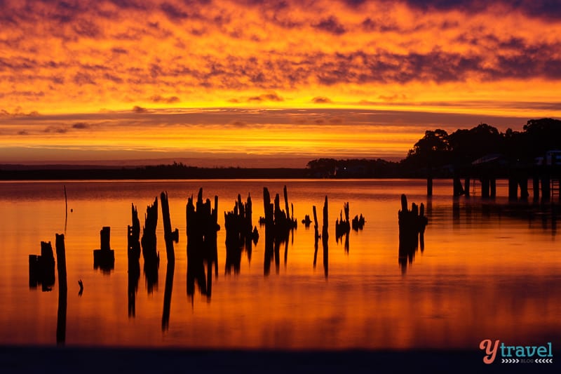 Magnificent sunset in Strahan, Tasmania, Australia.