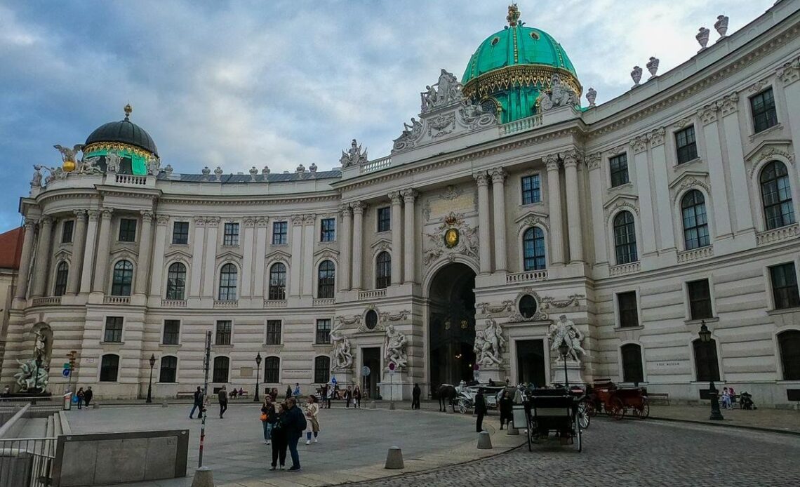 Historic Hofburg Palace Vienna with ornate sculptures and dome