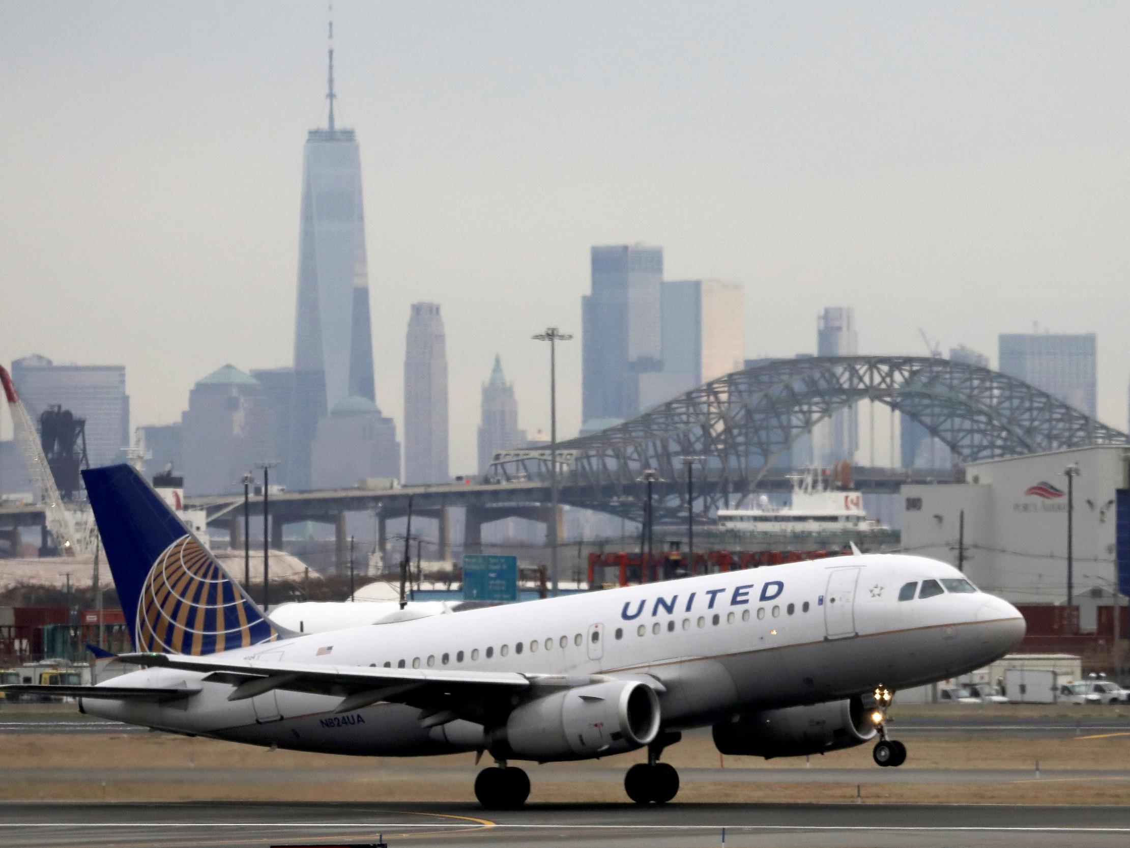 A United Airlines Airbus passenger jet at Newark Liberty International Airport (stock image)