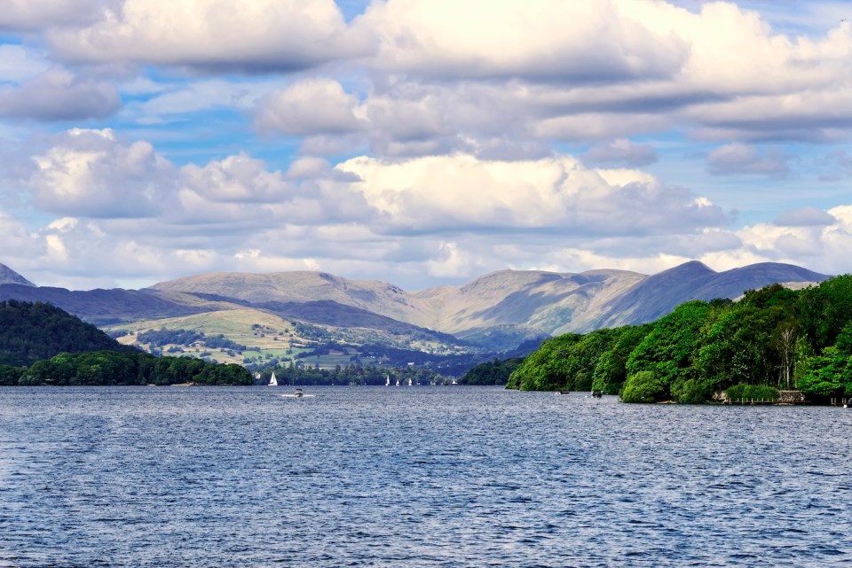 Scenic View of Lake Windermere in the Lake District, England
