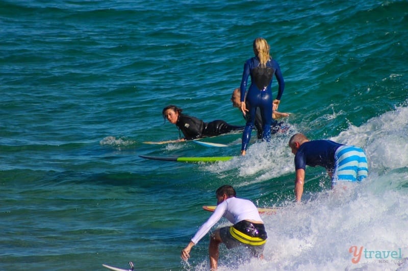 surfers on The Pass, Byron Bay, NSW, Australia