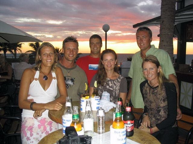 Caz & Craig - with friends for sunset drinks in Broome