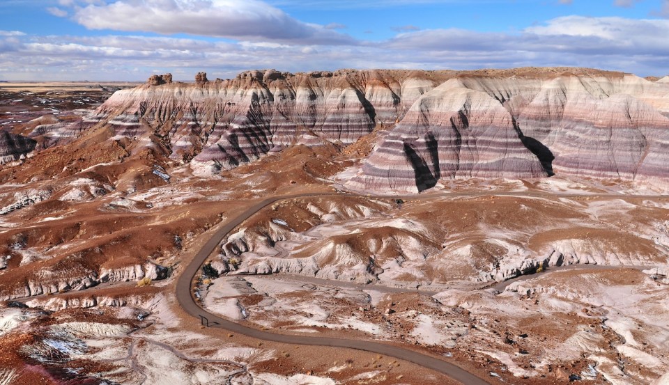 Blue Mesa at Petrified Forest National Park in North East Arizona USA