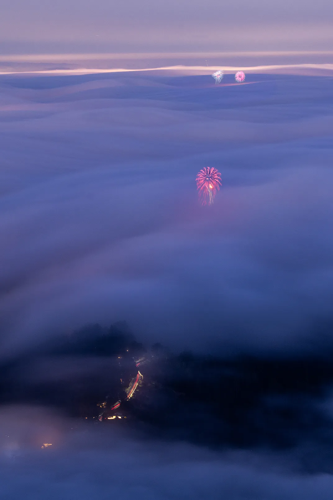 Fireworks above sky