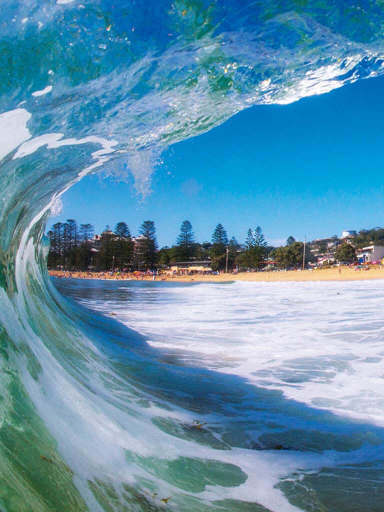 Wave crashing on Terrigal Beach, Central Coast.