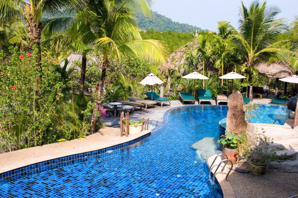 Beautiful swimming pool at an Thailand resort