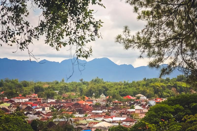 View of the Bukittinggi town in Sumatra, Indonesia