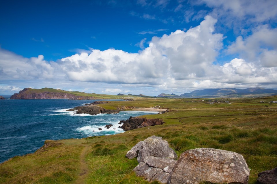 Dunmore Head at Slea Head Drive, one of Irelands most scenic routes, Dingle peninsula, Kerry, Ireland. Filming location for Star Wars - The Last Jedi.