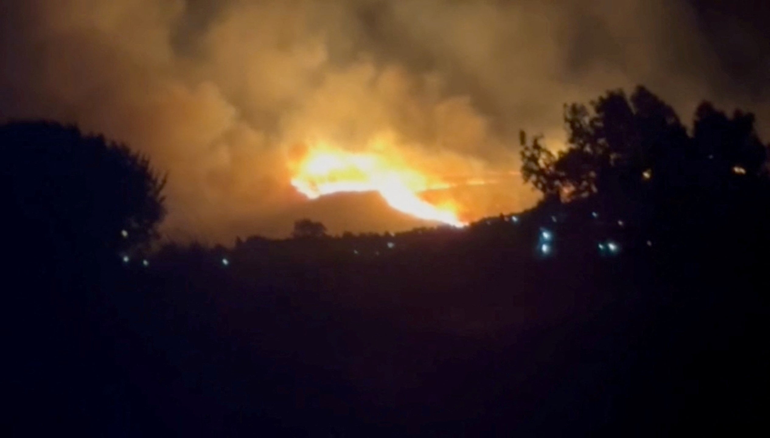 A view of fire around the island of Kos, Greece, July 1