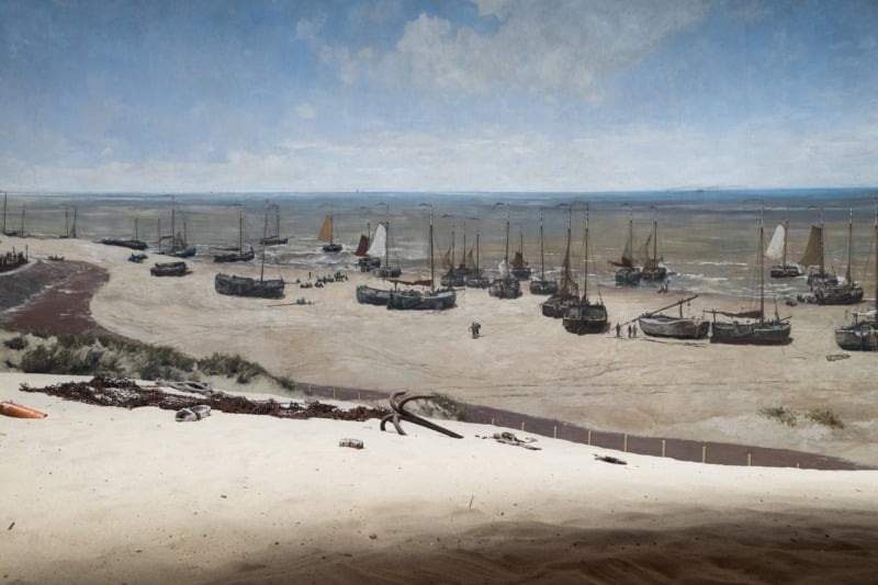 Small section of the giant cylindrical painting by the painter Mesdag