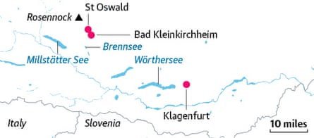 Map of Austria lake district