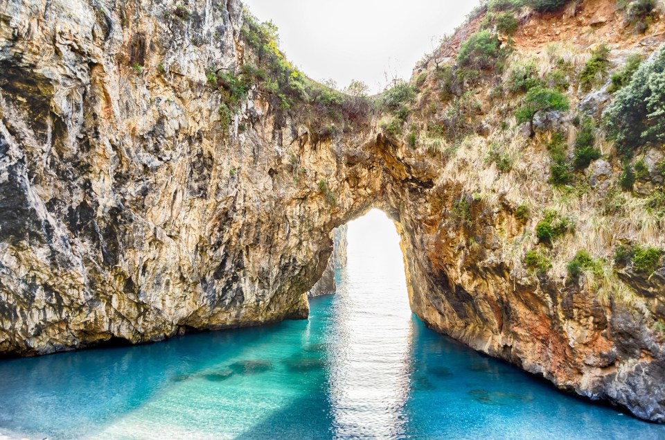 Arcomagno Beach on the Coast of the Cedars, Tyrrhenian Sea, South of Italy