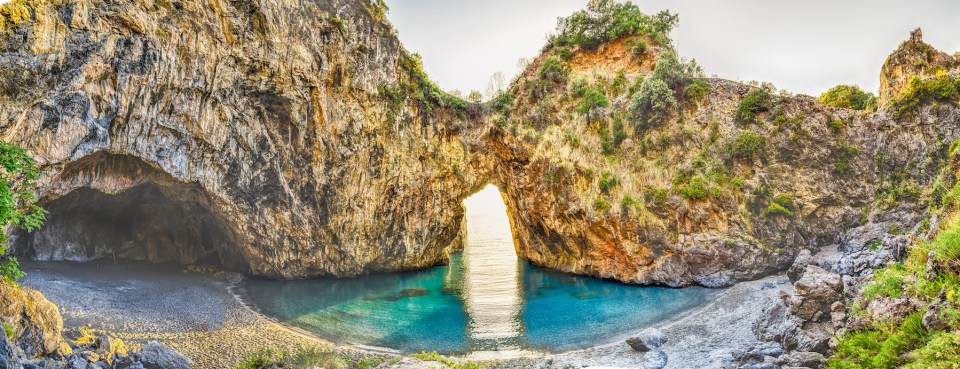 Arcomagno Beach on the Coast of the Cedars, Tyrrhenian Sea, South of Italy