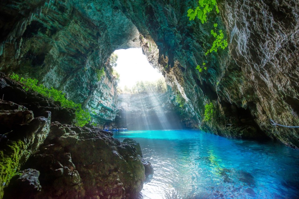 Famous melissani lake on Kefalonia island - Greece