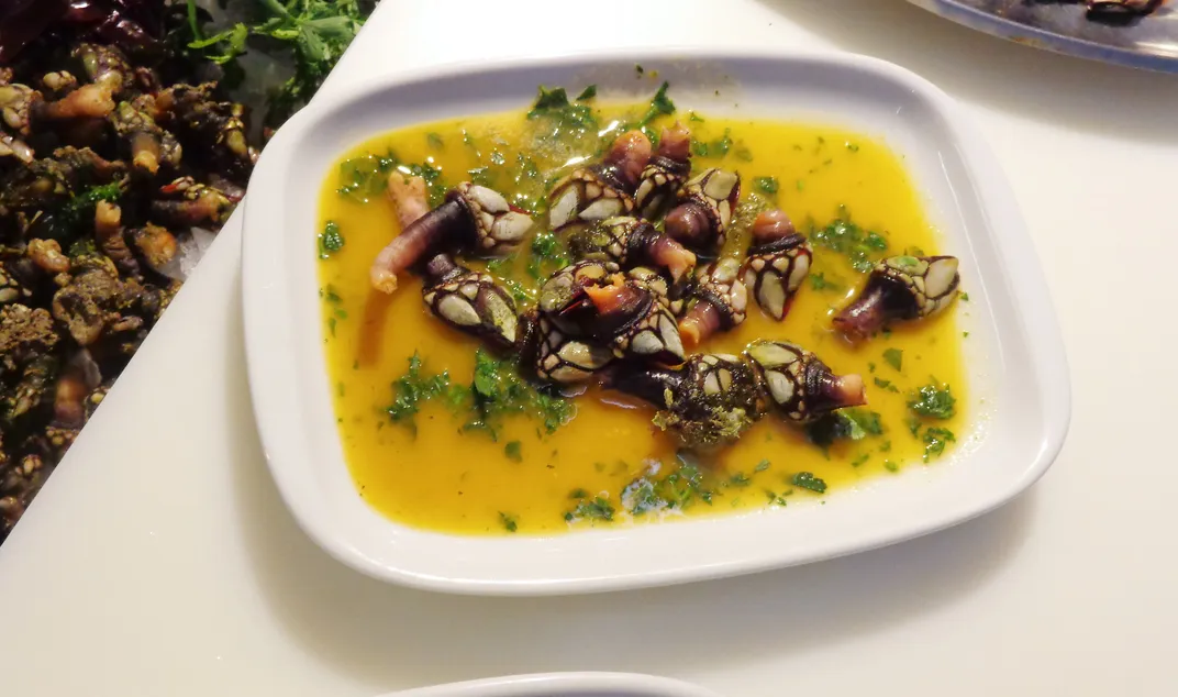 gooseneck barnacles in butter