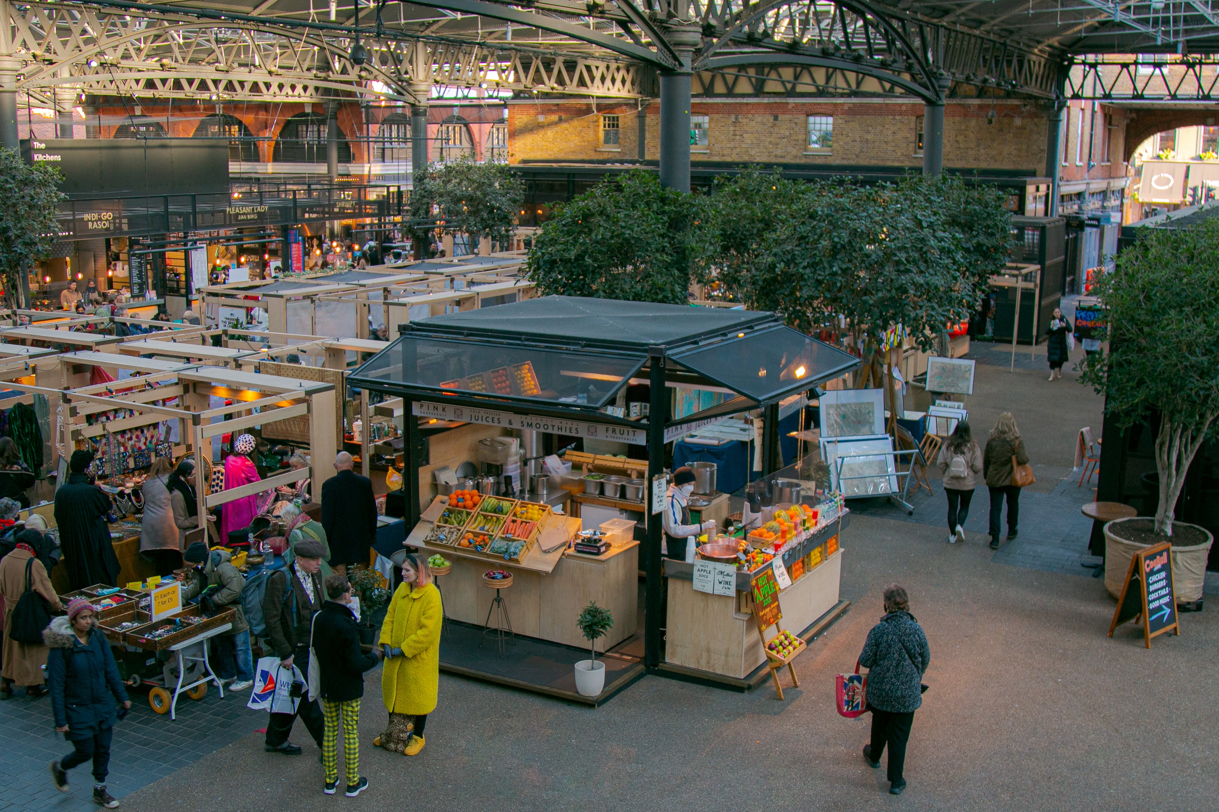 Feast on fruit tea, flatbreads and folded pizzas at Old Spitalfields Market