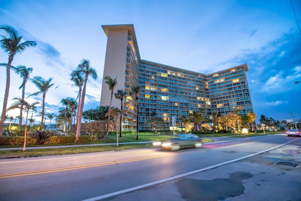 Streets of Boca Raton at sunset, Florida.