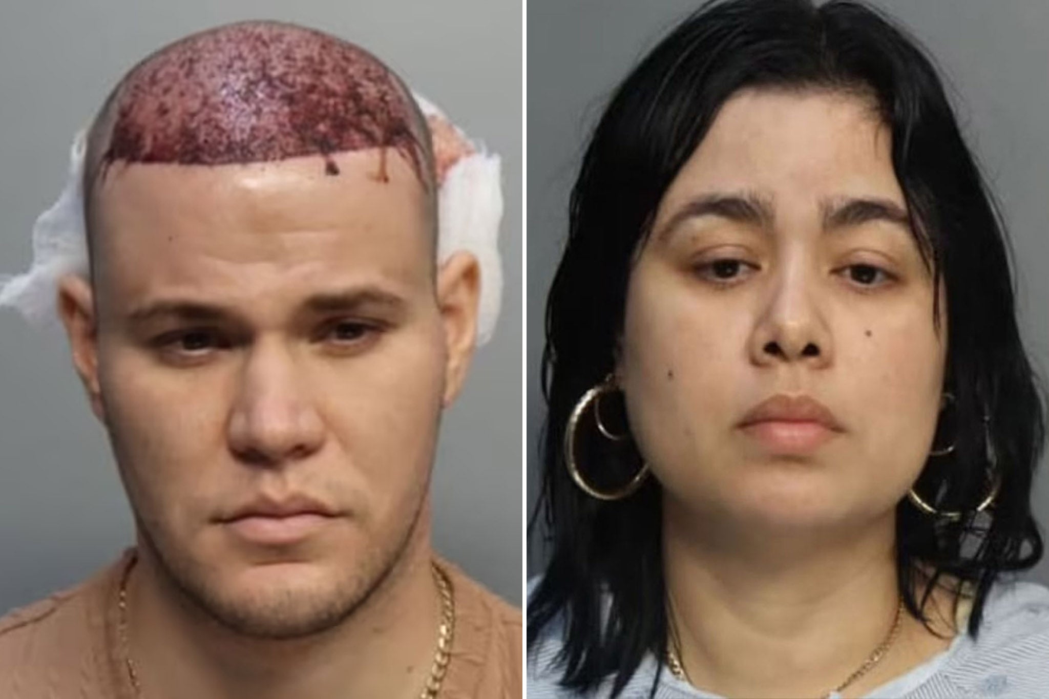 Eugenio Ernesto Hernandez-Garnier, 27, and Yusleydis Blanca Loyola, 32, in mug shots