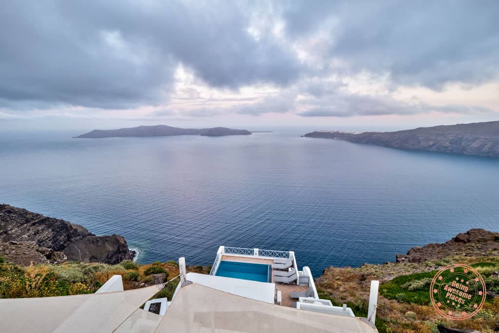 sunrise view from villa in imerovigli which begs the question is santorini worth it