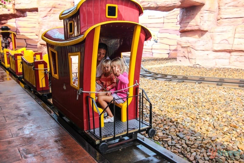 people sitting on a train ride