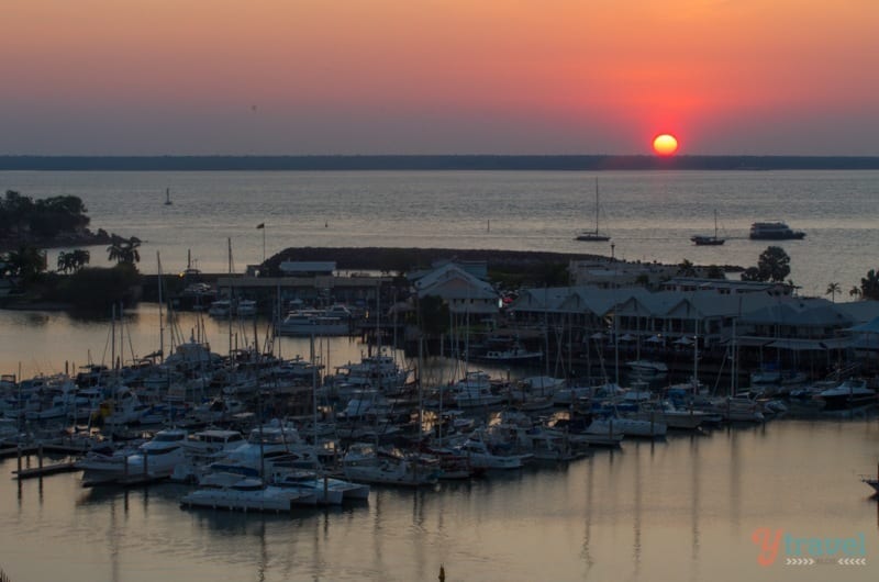 Sunset in Darwin, Australia - seen from our apartment in Cullen Bay